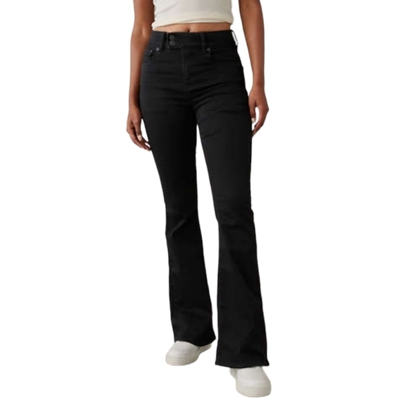 American Eagle Black Bootcut Denim Jeans Size 14 - Picture 1 of 4